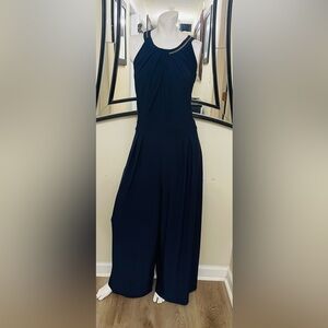 Roz & Ali Dark Blue Sleeveless Jumpsuit